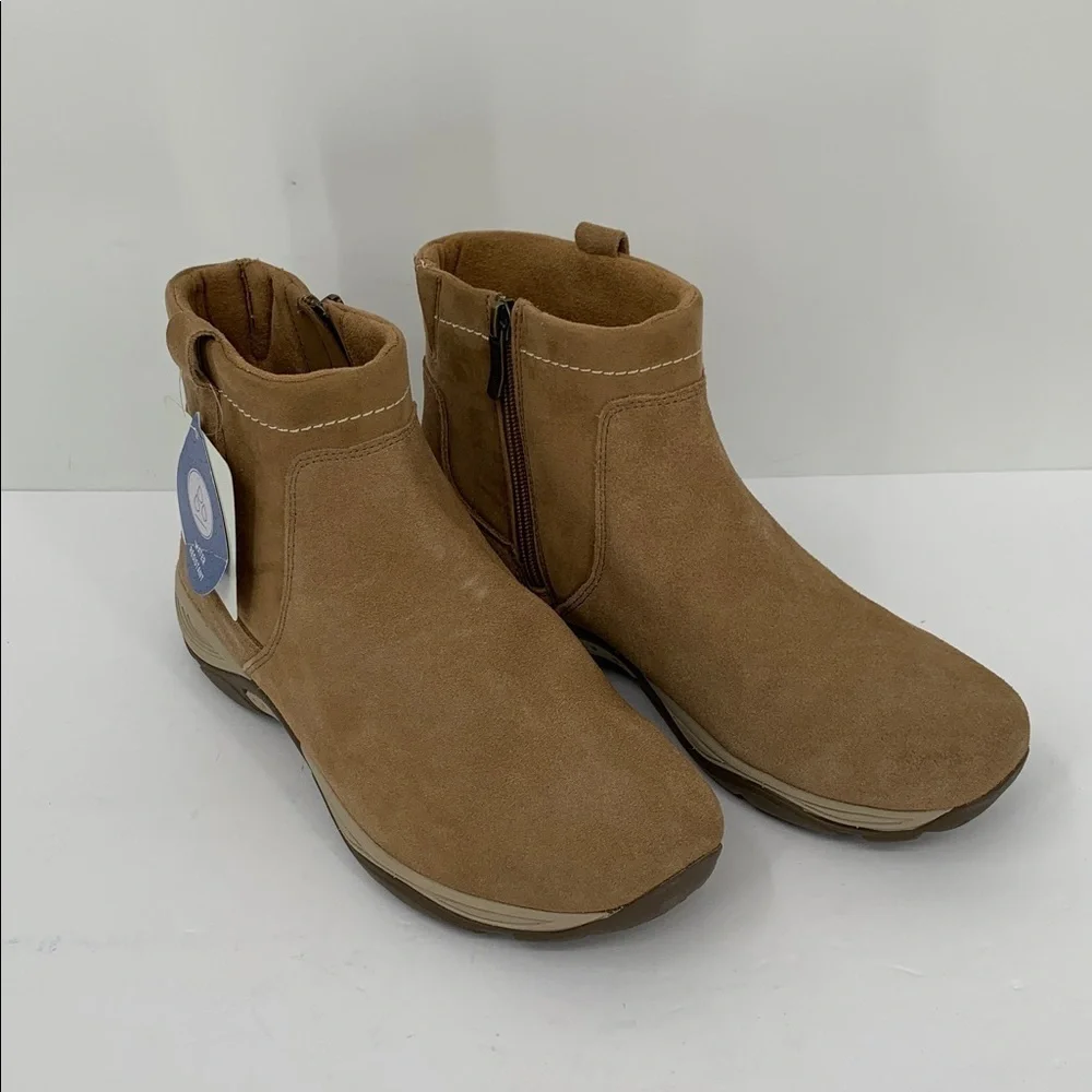 Easy Spirit Elton ankle boot taupe tan brown shoe zipper water resistant new 9